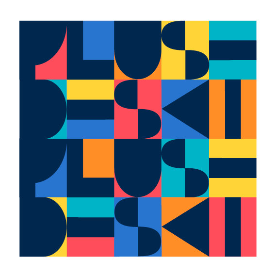 Plus Desk logo, navigate to start